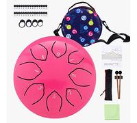 Tambor de lengua de acero para niños: juego de tambores musicales de metal de 6 pulgadas, 8 notas, tecla C para meditación, yoga, educación, percusión con bolsa, libro de música, mazos, púas de dedo