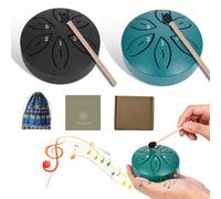 Tambor de lengua de acero pequeño, 2 unidades, 3 pulgadas, 6 tonos, cacerola pequeña, acero con mazorcas, para conciertos, meditación, yoga, sanación de sonido, adultos