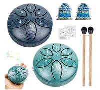 Tambor de lengua de acero pequeño, 2 unidades, 3 pulgadas, 6 tonos, cacerola pequeña, acero con mazorcas, para conciertos, meditación, yoga, sanación de sonido, adultos