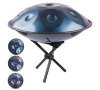 Tambor De Lengua De Acero - Percusión De Tambor Handpan De 22 Pulgadas, 432 Hz/440 Hz Handpan Drums Sets Para Sanación Sonora, Meditación Y Yoga, 9/10/12 Notas Tambor De Mano(BLUE-10 NOTES,440Hz)