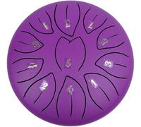 Tambor de lengua de acero, tambor de instrumento de percusión de tambor manual de 6 pulgadas y 11 notas, tambor portátil de acero al carbono, con baquetas, bolsa de transporte, palos de notas(Purple)