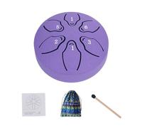 Tambor de Lengua de Acero,Tambor de Lengua - 6 notas 3 pulgadas pequeño tambor etéreo para meditación,Instrumento de tambor de acero, incluye libro de música y mazo, mejora el sueño y