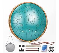 Tambor de lengua de acero, tambor de lengua de 15 notas de 13 pulgadas, instrumento musical para adultos y niños, tambor de acero con libro de música, instrumentos de batería de acero con mazo y bolsa