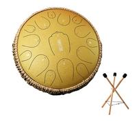 Tambor de lengua de acero, tambor de lluvia de 13 pulgadas con 15 notas con libro de música, mazos y bolsa de transporte, instrumento musical D mayor para adultos y niños
