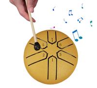 Tambor de lengua de acero, tambor de lluvia de 6 notas para uso en exteriores, instrumento musical impermeable para jardín, mini sartén de mano para educación y entretenimiento