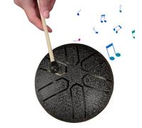 Tambor de lengua de acero, tambor de lluvia de 6 notas para uso en exteriores, instrumento musical impermeable para jardín, mini sartén de mano para educación y entretenimiento