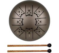Tambor de lengua de acero, tambor de mano de acero de 6 pulgadas y 8 notas con baquetas, tambor etéreo del zodíaco 12 for principiantes, instrumento de percusión for educación musical, yoga, meditació