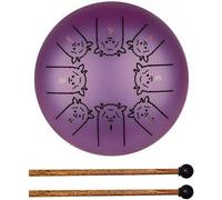 Tambor de lengua de acero, tambor de mano de acero de 6 pulgadas y 8 notas con baquetas, tambor etéreo del zodíaco 12 for principiantes, instrumento de percusión for educación musical, yoga, meditació