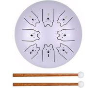 Tambor de lengua de acero, tambor de mano de acero de 6 pulgadas y 8 notas con baquetas, tambor etéreo del zodíaco 12 for principiantes, instrumento de percusión for educación musical, yoga, meditació
