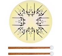 Tambor de lengua de acero, tambor de mano de acero de 6 pulgadas y 8 notas con baquetas, tambor etéreo del zodíaco 12 for principiantes, instrumento de percusión for educación musical, yoga, meditació