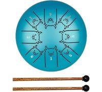 Tambor de lengua de acero, tambor de mano de acero de 6 pulgadas y 8 notas con baquetas, tambor etéreo del zodíaco 12 for principiantes, instrumento de percusión for educación musical, yoga, meditació