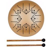 Tambor de lengua de acero, tambor de mano de acero de 8 notas de 6 pulgadas con baquetas, 12 tambores etéreos del zodiaco para principiantes, instrumento de percusión para educación musical, yoga,