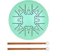 Tambor de lengua de acero, tambor de mano de acero de 8 notas de 6 pulgadas con baquetas, 12 tambores etéreos del zodiaco para principiantes, instrumento de percusión para educación musical, yoga,