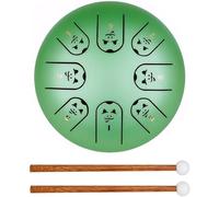 Tambor de lengua de acero, tambor de mano de acero de 8 notas de 6 pulgadas con baquetas, 12 tambores etéreos del zodiaco para principiantes, instrumento de percusión para educación musical, yoga,