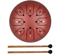 Tambor de lengua de acero, tambor de mano de acero de 8 notas de 6 pulgadas con baquetas, 12 tambores etéreos del zodiaco para principiantes, instrumento de percusión para educación musical, yoga,