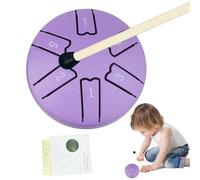 Tambor de lengua de acero, tambor de tanque de 6 notas de 3 pulgadas para meditación, instrumento de acero, libro de música y mazo incluidos, percusión de mano, equilibra el cuerpo y la mente