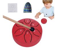 Tambor de lengua de acero | Tambores etéreos de 6 notas de 3 pulgadas | Instrumento de percusión de mano con mazos, libro de música, para yoga, conciertos, educación musical, meditación, principiantes