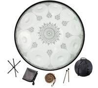 Tambor De Lengua Handpan - Steel Hand Drums, Tambor De Mano De Armonía, Instrumento Handpan De 22 Pulgadas Tambor De Tanque Mandala Instrumento De Percusión De Acero Con Bolsa De Viaje 440 Hz(10Notes)