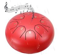 Tambor de lengua Rain de 6 pulgadas y 8 notas: el tambor de lengüeta Rain es perfecto for mejorar sus reuniones al aire libre con música hermosa(Red)