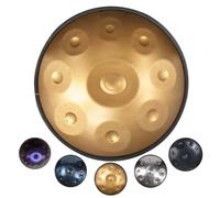 Tambor de Lengua Re menor 432Hz/440Hz 9 notas Handpan Drum de acero para interpretación profesional (D3/A3/bB3/C4/D4/E4/F4/G4/A4)(Gold,440Hz)