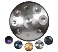 Tambor de Lengua Re menor 432Hz/440Hz 9 notas Handpan Drum de acero para interpretación profesional (D3/A3/bB3/C4/D4/E4/F4/G4/A4)(Silver,440Hz)