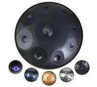 Tambor de Lengua Re menor 432Hz/440Hz 9 notas Handpan Drum de acero para interpretación profesional (D3/A3/bB3/C4/D4/E4/F4/G4/A4)(Negro,432Hz)