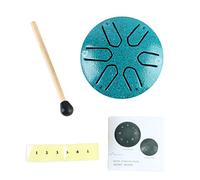Tambor De Lengua Sin Preocupaciones, Tambor De Mano, Piedras De Buda, Mini Instrumento De Percusión De 6 Notas Con Pegatinas De Baquetas De Acero Al Carbono Para Meditación, Yoga(Verde)