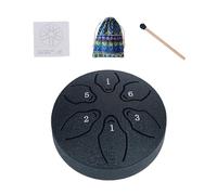 Tambor de lengua, tambor de acero para | 6 notas 3 pulgadas pequeño tambor etéreo para meditación - Instrumento de acero, incluye libro de música y mazo, mejora el sueño y