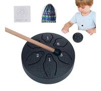 Tambor de lengua, tambor de acero para niños,Tambor etéreo con tecla A de 6 notas y 3 pulgadas - Instrumento de tambor de acero, incluye libro de música y mazo, mejora el sueño y la relajación