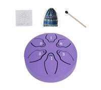 Tambor de lengua, tambor de acero para niños - Tambor etéreo pequeño de 6 notas de 3 pulgadas para meditación - Instrumento de tambor de acero, incluye libro de música y mazo, mejora el sueño y la rel