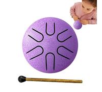 Tambor de lengua, tambor de acero para niños, tambores de mano de 6 nueces, tambor de lluvia de 3 pulgadas para principiantes, familias, amigos, adultos, educación preescolar