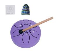 Tambor de lengua, tambor de lengua de acero, tambor esencial, instrumento de percusión de tambor pequeño de 6 pulgadas con baquetas y libro de música, mejora el sueño y la relajación