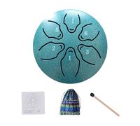 Tambor de lengua, tambor de lengua de acero, tambor esencial, instrumento de percusión de tambor pequeño de 6 pulgadas con baquetas y libro de música, mejora el sueño y la relajación