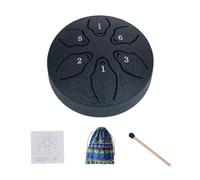 Tambor de lengua, tambor de lengua de acero, tambor esencial, instrumento de percusión de tambor pequeño de 6 pulgadas con baquetas y libro de música, mejora el sueño y la relajación