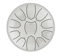 Tambor de Lengua Tambores de carillón de 6 pulgadas y 11 tonos Tambores etéreos Tambores de lengüeta de acero para Principiantes(Blanco)