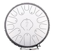 Tambor De Lengüeta Cuerpo De Tambor Engrosado Tambores De Hendidura Las Notas Altas Y Bajas Son Coherentes, Fáciles De Aprender Handpan Con Partitura Y Kit De Batería(13 inch,Blanco)
