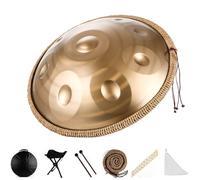 Tambor de Lengüeta de Acero 22in, Tambores Hand Pan 9/10/12 Notas, Instrumento de Percusión Que Genera Meditación, con Bolsa para Tambor + Baquetas + Soporte para Baquetas + Trenzado a Mano-B||9 Notes