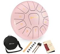 Tambor de Lengüeta de Acero Apto para Infantil,adulto, 10 Pulgadas 11 notas, Handpan drum C Instrumento de percusión for meditación relajación de yoga con Mazos y Bolsa de Transporte Rosa