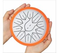 Tambor de lengüeta de acero de 15 cm y 11 notas, instrumento de percusión artesanal estilo handpan con baquetas y funda, ideal for meditación curativa, musicoterapia, yoga, niños(White)