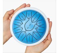 Tambor de lengüeta de acero de 15 cm y 11 notas, instrumento de percusión artesanal estilo handpan con baquetas y funda, ideal for meditación curativa, musicoterapia, yoga, niños(Blue)