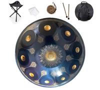 Tambor De Lengüeta De Acero De 22 Pulgadas - 9/10/12 Notas Mandala Tank Percusión De Tambor Handpan Con Bolsa De Viaje, Tambores De Mano En Re Menor Instrumento De Percusión(B,10 notes)