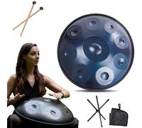 Tambor De Lengüeta De Acero En Re Menor - 432 Hz/440 Hz, 9/10/12 Notas Percusión De Tambor Handpan, Hand Drum Steel Drum Percusión De 22 Pulgadas, Para Sanación Sonora(BLUE-9 NOTES,432Hz)