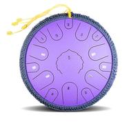 Tambor De Lengüeta De Acero, Hand Drum Steel Drum Percusión, Tambor De Lluvia De 14 Pulgadas Y 15 Notas, Tambores De Mano Grande De Metal Para Adultos/niños Con Libro De Música(E)