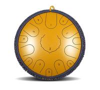 Tambor De Lengüeta De Acero, Hand Drum Steel Drum Percusión, Tambor De Lluvia De 14 Pulgadas Y 15 Notas, Tambores De Mano Grande De Metal Para Adultos/niños Con Libro De Música(A)