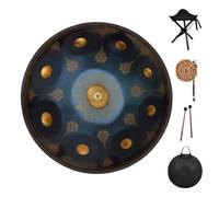 Tambor De Lengüeta De Acero Handpan - Hand Pan Drum Steel Drum Percusión Con Tanque Mandala De 22 Pulgadas Con Bolsa De Viaje, 440Hz Handpan Drum En Re Menor(9Notes)