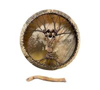 Tambor de licor musical - tambor ritual, tambor medicinal | Tambor chamán hecho a mano con baqueta, tambor para curación de sonido para adultos, reflexión y meditación