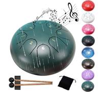 Tambor de lluvia - 6 pulgadas, 8 notas, chakra del jardín: una forma elegante de sumergirse en las sinfonías de la naturaleza.(Green)