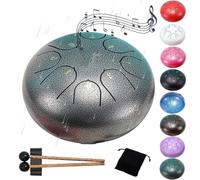 Tambor de lluvia - 6 pulgadas, 8 notas, chakra del jardín: una forma elegante de sumergirse en las sinfonías de la naturaleza.(Silver)