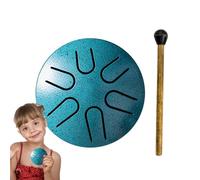Tambor de lluvia al aire libre, instrumento de lengua de acero de 3 pulgadas, campana de lluvia impermeable, mini tambor musical de manivela con 6 notas para jardín, meditación, decoración de patio