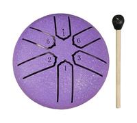 Tambor de lluvia de 3 pulgadas, 6 notas, tambor de lengua de acero, Mini tambor de música, tambor etéreo, tambor de meditación for Yoga, instrumentos de percusión(Purple)